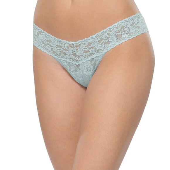 NWOT Hanky Panky "I Do" Celeste Blue Crystal Signature Lace Low Rise Thong - Picture 1 of 8